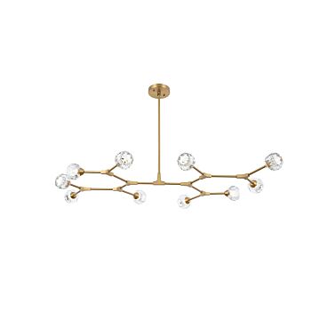 Zayne 10-Light Pendant in Gold and Clear