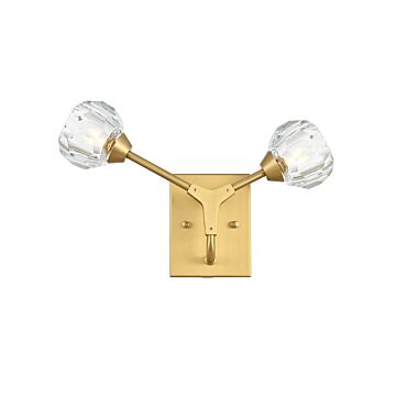 Zayne 2-Light Wall Sconce in Gold and Clear