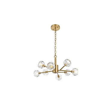 Graham 8-Light Pendant in Gold and Clear