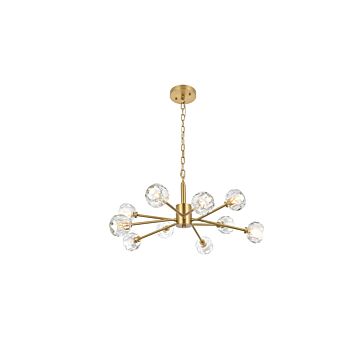 Graham 10-Light Pendant in Gold and Clear