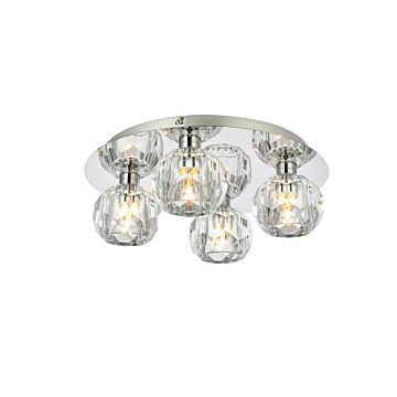Graham 4-Light Flush Mount in Chrome and Clear