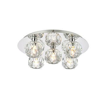 Graham 5-Light Flush Mount in Chrome and Clear