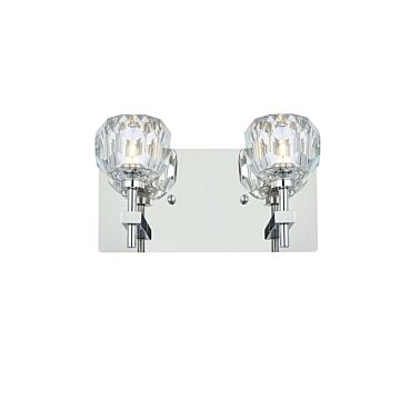 Graham 2-Light Wall Sconce in Chrome and Clear