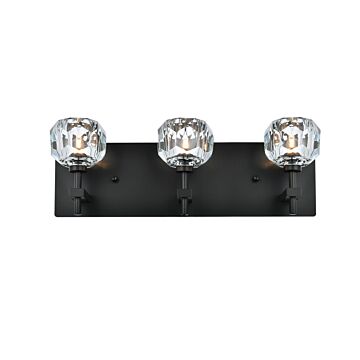 Graham 3-Light Wall Sconce in Black and Clear