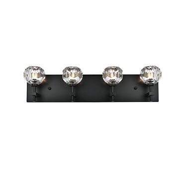 Graham 4-Light Wall Sconce in Black and Clear
