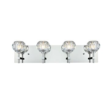 Graham 4-Light Wall Sconce in Chrome and Clear