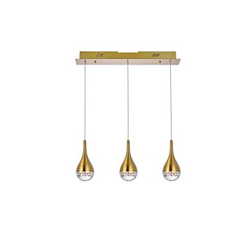 Amherst 3-Light LED Pendant in satin gold