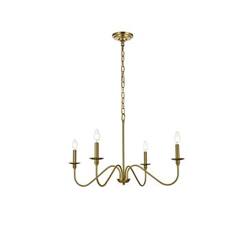 Rohan 4-Light Chandelier in Satin Gold