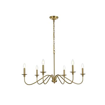 Rohan 6-Light Chandelier in Satin Gold