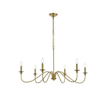 Rohan 6-Light Chandelier in Satin Gold