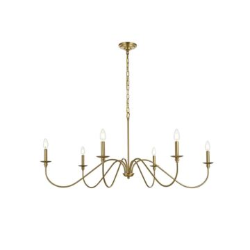 Rohan 6-Light Chandelier in Satin Gold