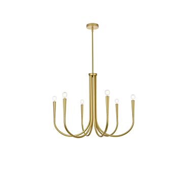 Layne 6-Light Chandelier in Brass