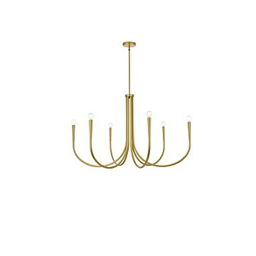 Layne 6-Light Chandelier in Brass