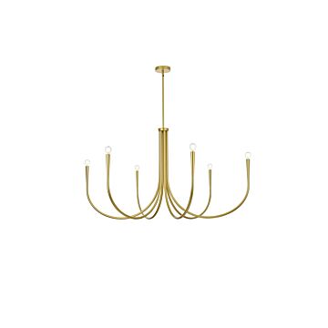 Layne 6-Light Chandelier in Brass