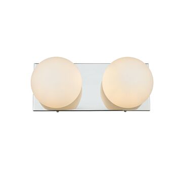 Jaylin 2-Light Bathroom Vanity Light Sconce in Chrome and frosted white