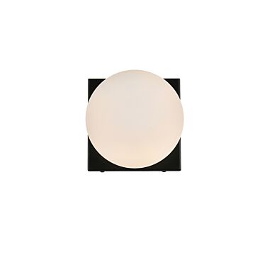 Jaylin 1-Light Bathroom Vanity Light Sconce in Black and frosted white