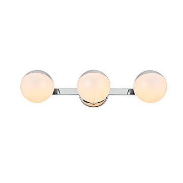 Majesty 3-Light Bathroom Vanity Light Sconce in Chrome and frosted white
