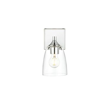 Gianni 1-Light Bathroom Vanity Light Sconce in Chrome and Clear