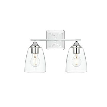 Harris 2-Light Bathroom Vanity Light Sconce in Chrome and Clear