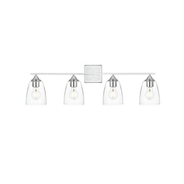 Harris 4-Light Bathroom Vanity Light Sconce in Chrome and Clear
