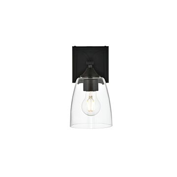 Harris 1-Light Bathroom Vanity Light Sconce in Black and Clear