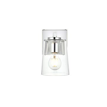 Kacey 1-Light Bathroom Vanity Light Sconce in Chrome and Clear