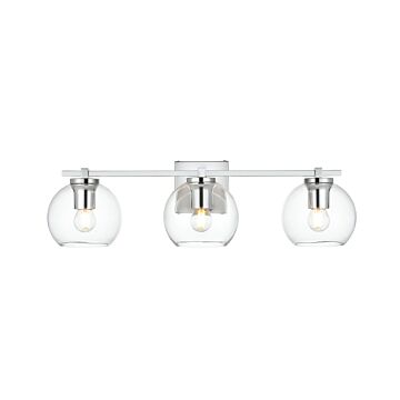 Juelz 3-Light Bathroom Vanity Light Sconce in Chrome and Clear