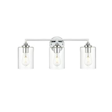 Mayson 3-Light Bathroom Vanity Light Sconce in Chrome and Clear