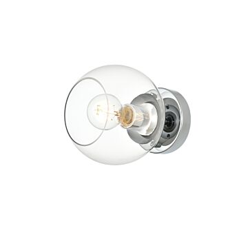 Rogelio 1-Light Bathroom Vanity Light Sconce in Chrome and Clear
