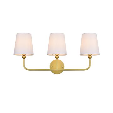 Colson 3-Light Bathroom Vanity Light Sconce in Brass and Clear