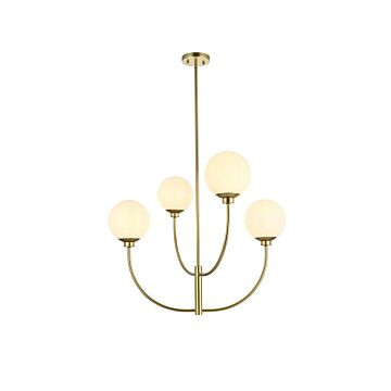Nyomi 4-Light Chandelier in Brass