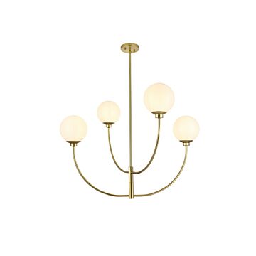 Nyomi 4-Light Chandelier in Brass