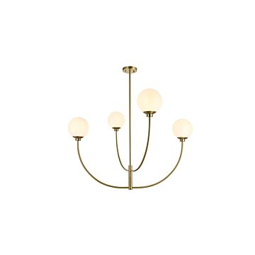 Nyomi 4-Light Chandelier in Satin Gold