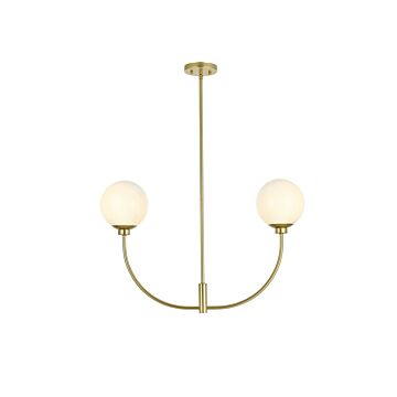 Nyomi 2-Light Chandelier in Brass