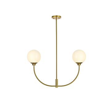 Nyomi 2-Light Chandelier in Satin Gold