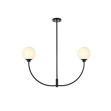 Nyomi 2-Light Chandelier in Black