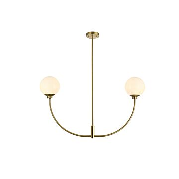 Nyomi 2-Light Chandelier in Satin Gold