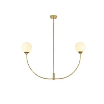 Nyomi 2-Light Chandelier in Brass