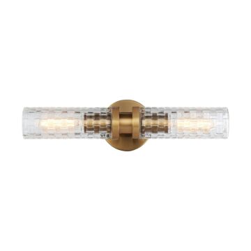 Weaver Two Light Wall Sconce in Aged Gold Brass by Matteo Lighting