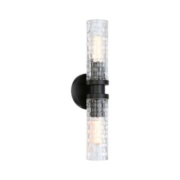 Weaver Two Light Wall Sconce in Black by Matteo Lighting