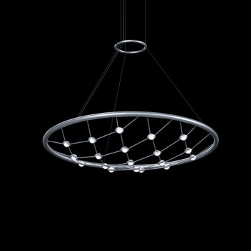 Constellation LED Pendant in Bright Satin Aluminum by Sonneman