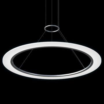 Arctic Rings LED Pendant in Bright Satin Aluminum by Sonneman
