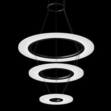 Arctic Rings LED Pendant in Satin Black by Sonneman