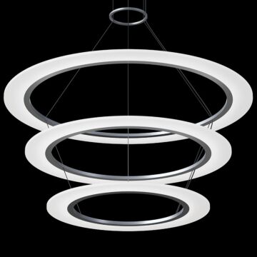 Arctic Rings LED Pendant in Bright Satin Aluminum by Sonneman