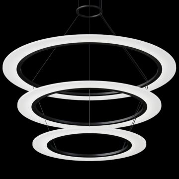 Arctic Rings LED Pendant in Satin Black by Sonneman