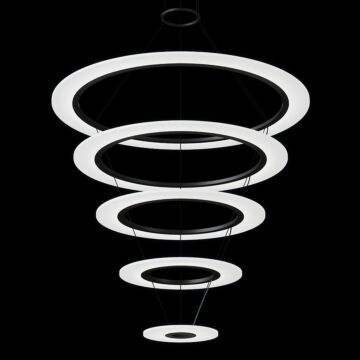 Arctic Rings LED Pendant in Satin Black by Sonneman