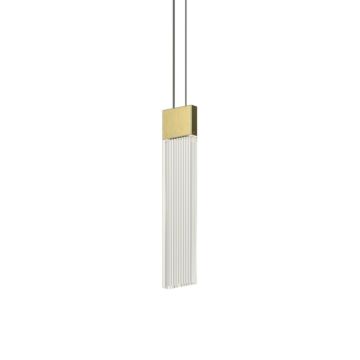 V Panels LED Pendant in Brass by Sonneman