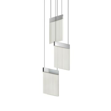V Panels LED Pendant in Polished Chrome by Sonneman