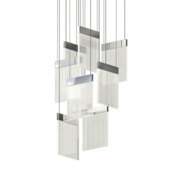 V Panels LED Pendant in Polished Chrome by Sonneman