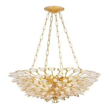 Vittoria Eight Light Chandelier in Gold Leaf by Corbett Lighting
